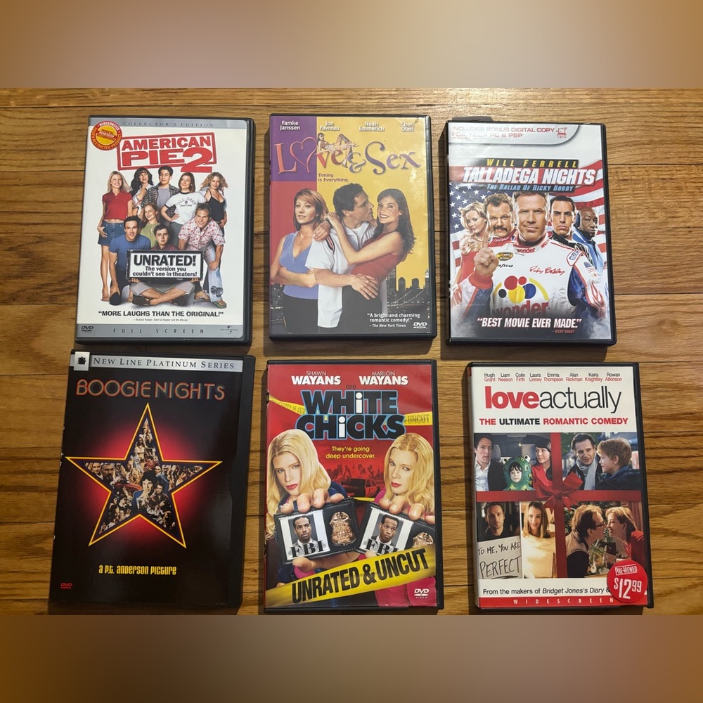 Collection of Six Comedy and Romance DVDs 6 total